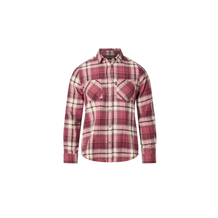 Damska koszula z długim rękawem PINEWOOD® Harjedalen Cherry pink/Offwhite 9327