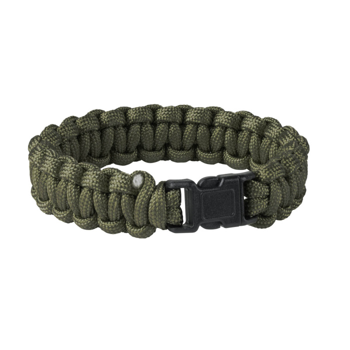 BRANSOLETKA PARACORD BADGER OUTDOOR Z KRZESIWEM- OLIWKOWA