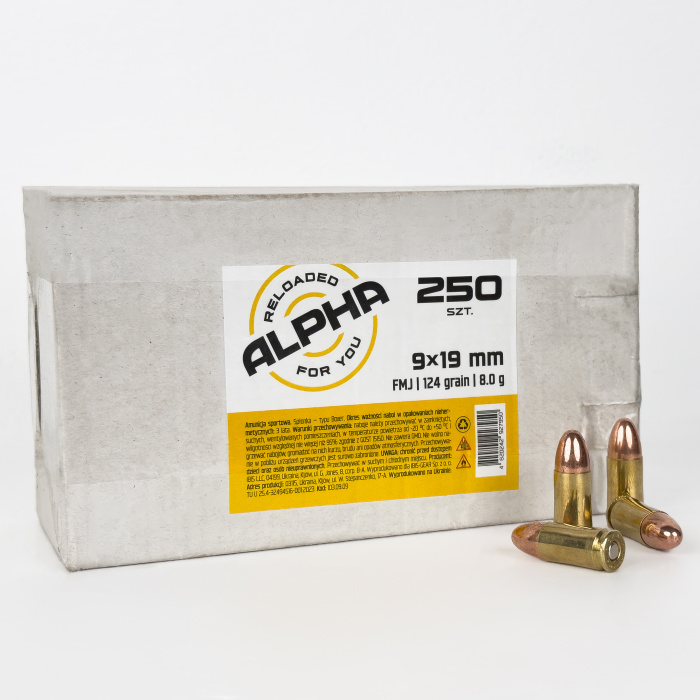 Amunicja ALPHA 9x19 FMJ 8g