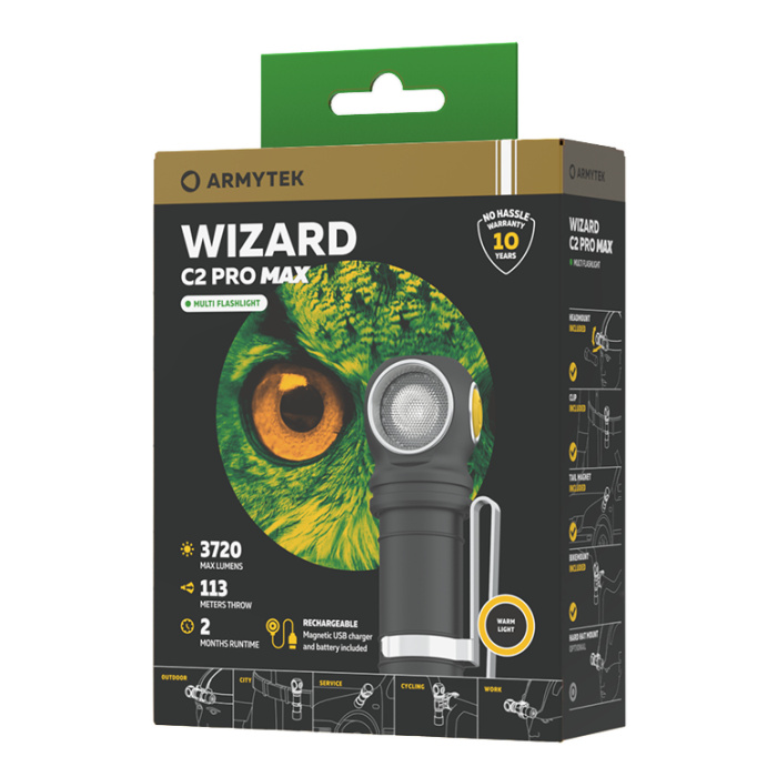 Latarka Armytek Wizard C2 PRO MAGNET USB ciepła biel