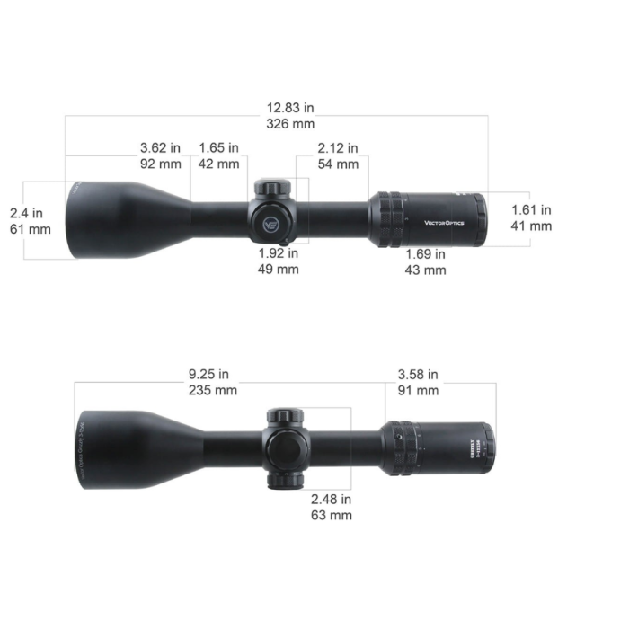 Luneta Vector Optics Grizzly Pro 3-12x56i Fiber