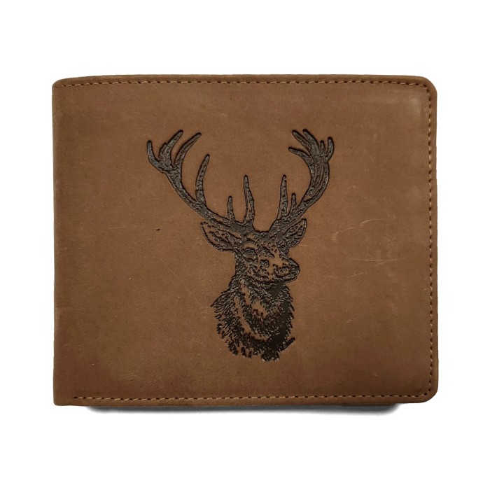 Skórzany portfel z motywem (Głowa jelenia)