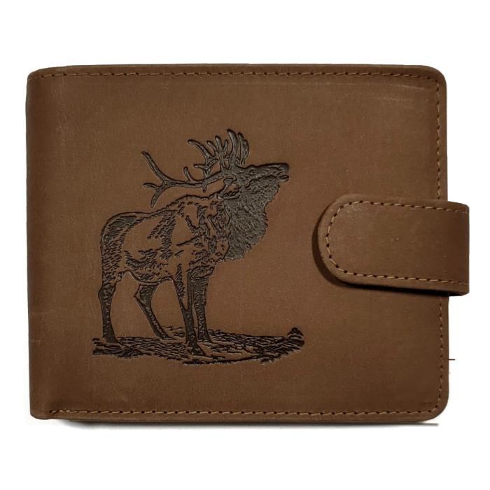 Skórzany portfel zapinany z motywem (Jeleń)