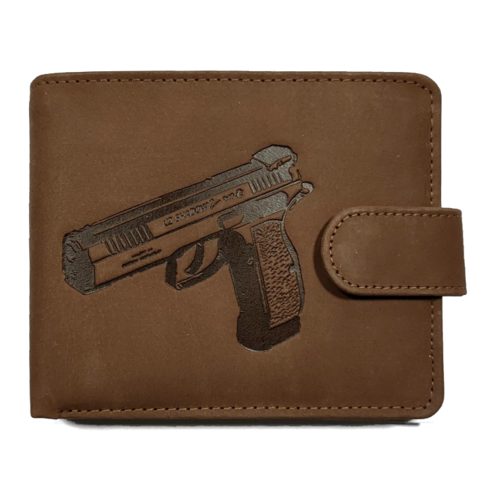 Skórzany portfel zapinany z motywem (CZ Shadow 2)