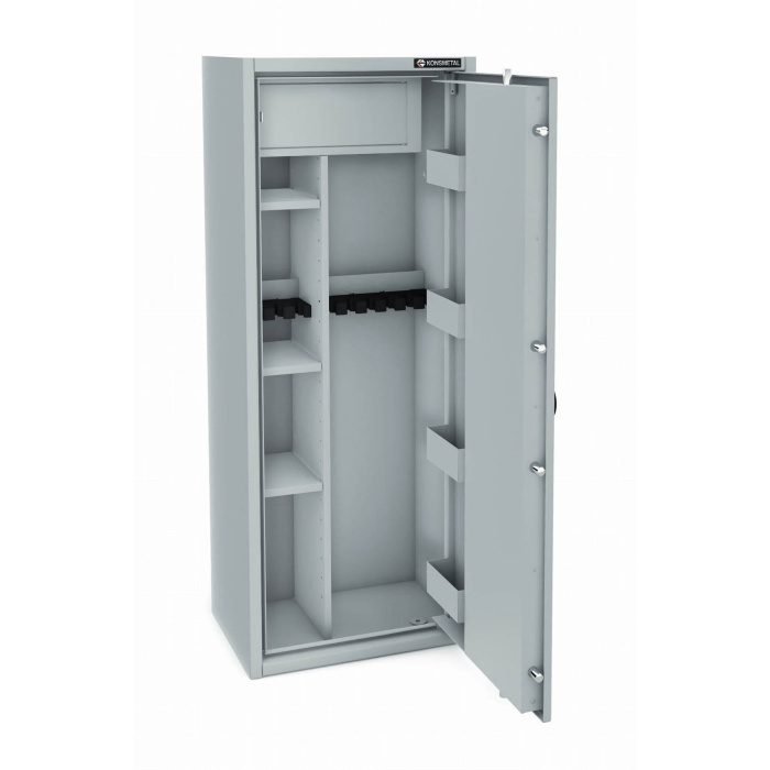Sejf Konsmetal na 10 sztuk broni długiej MLB150D/6+4 Biały, Klasa S1 - zamek elektroniczny
