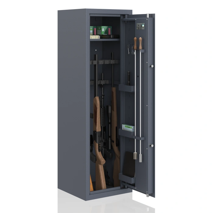 Szafa na broń NOVCAN G3/MODERN/150XL/14+ GRAFITOWA - zamek elektroniczny Primor, na 14 jednostek broni