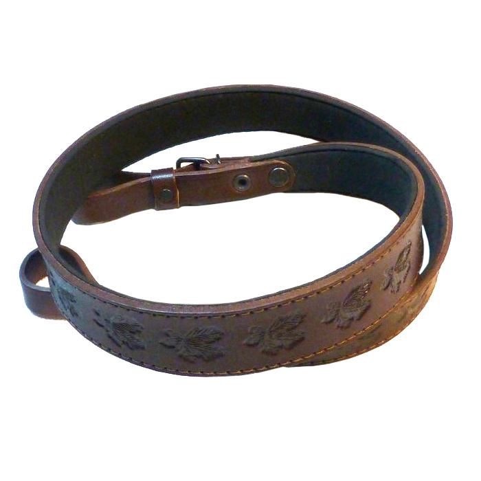 Ozdobny pasek skórzany do broni/ liście dębu