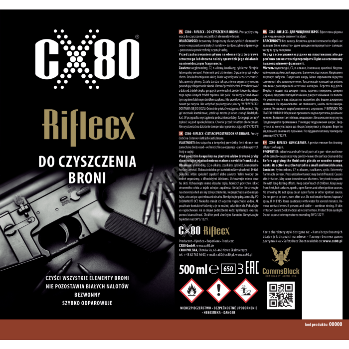 Riflecx Płyn do czyszczenia i odtłuszczania broni CX80 200 ml