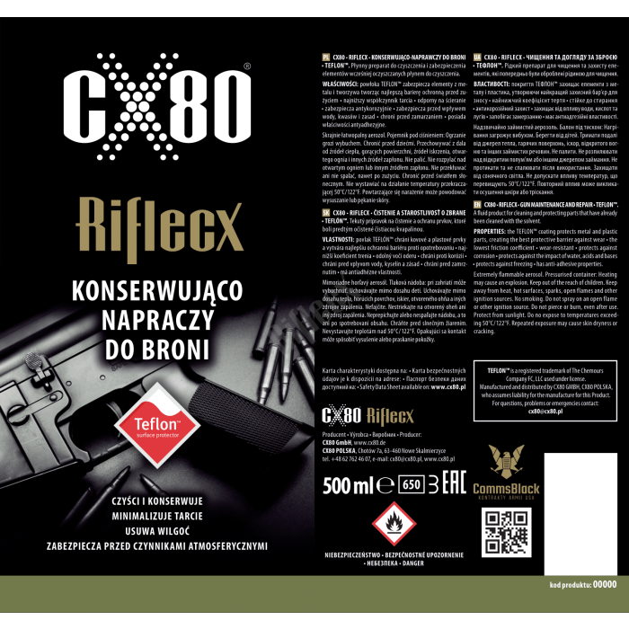 Riflecx Płyn konserwująco naprawczy z Teflonem CX80 500 ml