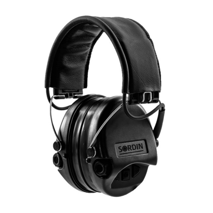 Sordin Supreme PRO - Czarna skórzana opaska, czarne - SOR75302-02-S