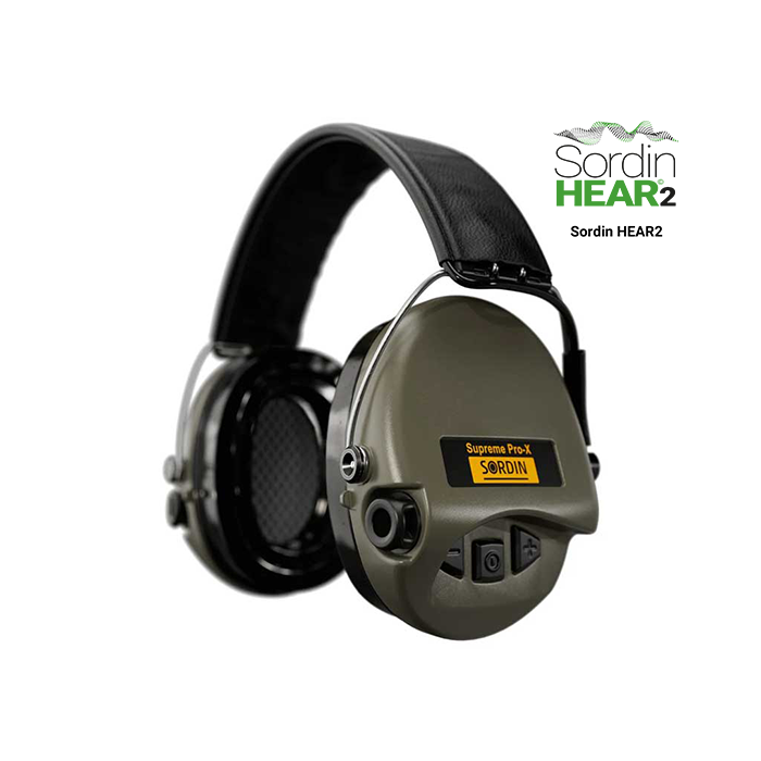 Słuchawki aktywne Sordin Supreme PRO X LED - Materiałowa czarna opaska, żelowe wkładki - 75302-X/L-07-S