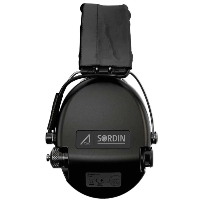 Słuchawki aktywne Ace Sordin, szara materiałowa opaska, czarne miseczki, żelowe wkładki - 75302-02-G-GYT-ACE