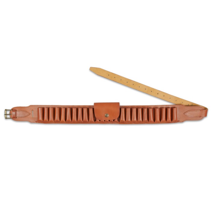 SKÓRZANY PAS NA AMUNICJĘ MIX ŚRUTY I KULE NR 028