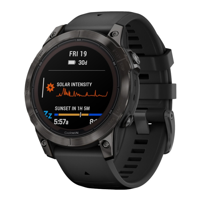 Zegarek Garmin Fenix 7 Pro - Sapphire Solar Edition - Carbon Gray DLC Titanium with Black Band [010-02777-11]