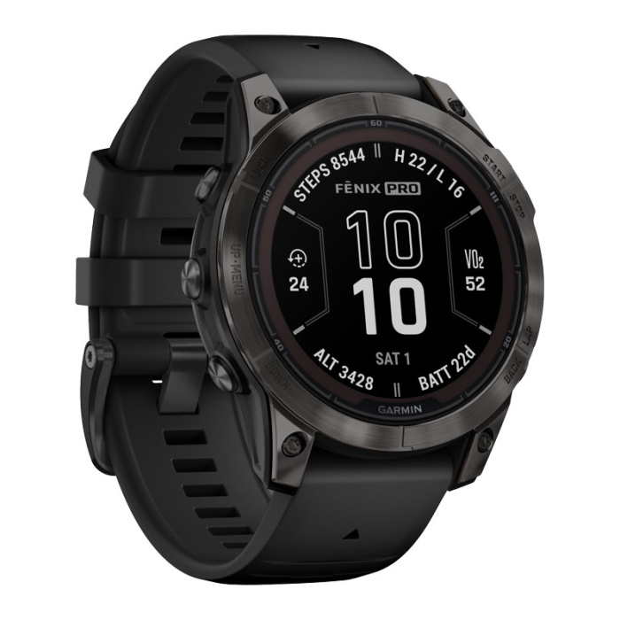 Zegarek Garmin Fenix 7 Pro - Sapphire Solar Edition - Carbon Gray DLC Titanium with Black Band [010-02777-11]
