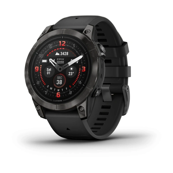 Garmin Epix Pro (Gen 2) - Sapphire Edition 47 mm - Szary tytanowy z powłoką węglową (DLC) i z czarnym paskiem [010-02803-11]