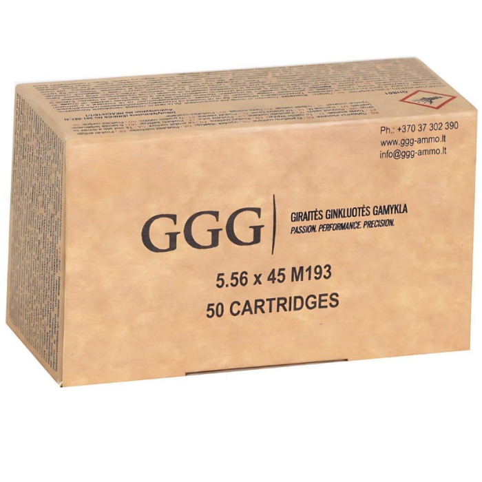 Amunicja GGG 5,56x45mm /.223 Rem   FMJ M193 (55grn) 3,56g