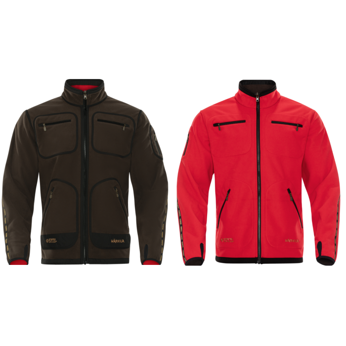 Harkila Kamko Fleece brązowy/czerwony GORE-TEX WINDSTOPPER 130100146