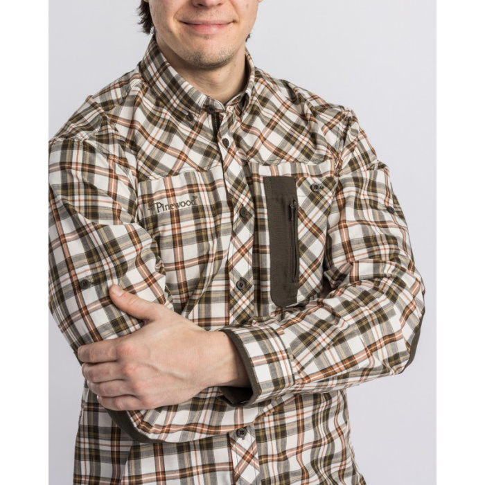 KOSZULA PINEWOOD WOLF 5329 - OFFWHITE/BROWN