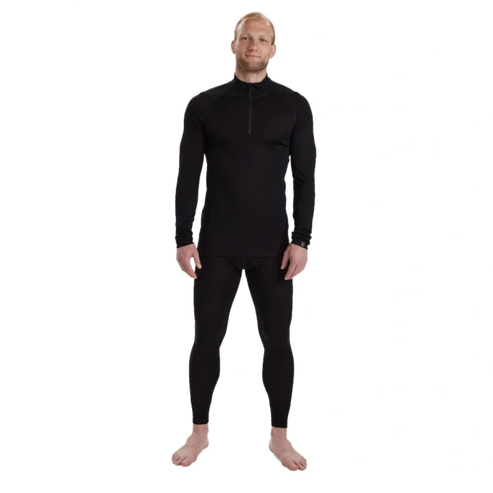 Koszulka Termoaktywna DEERHUNTER Quinn Merino 1/2-zip Black Oak (7059-992)
