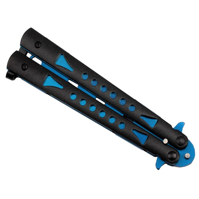 Nóż motylkowy balisong niebieski 02164
