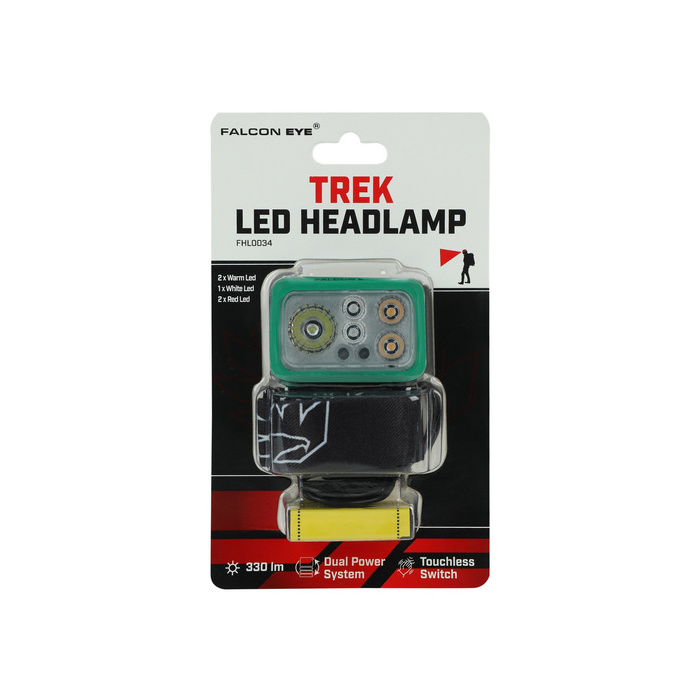 Latarka czołowa falcon eye Trek 330 lm, Ładowalna FHL0034