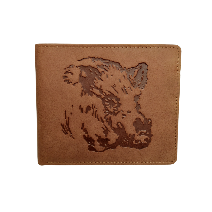 Skórzany portfel z motywem (Głowa dzika)