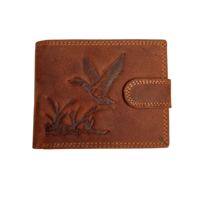 Skórzany portfel zapinany z motywem (Kaczka)