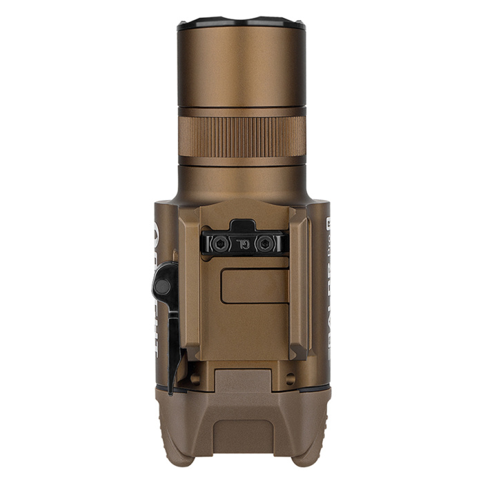 Latarka na broń z celownikiem laserowym Olight BALDR Pro R Desert Tan - 1350 lumenów, Green Laser
