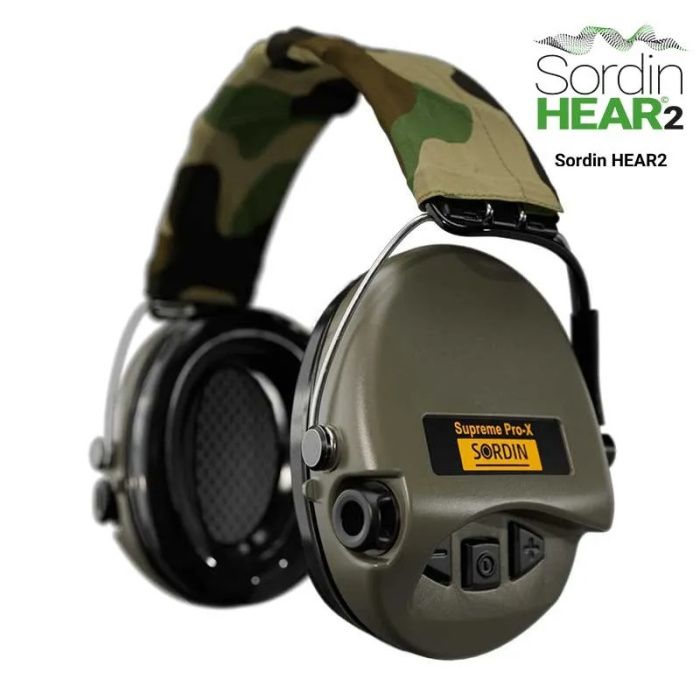 Słuchawki aktywne Sordin Supreme PRO X - Camo, żelowe wkładki - SOR75302-X-G-S