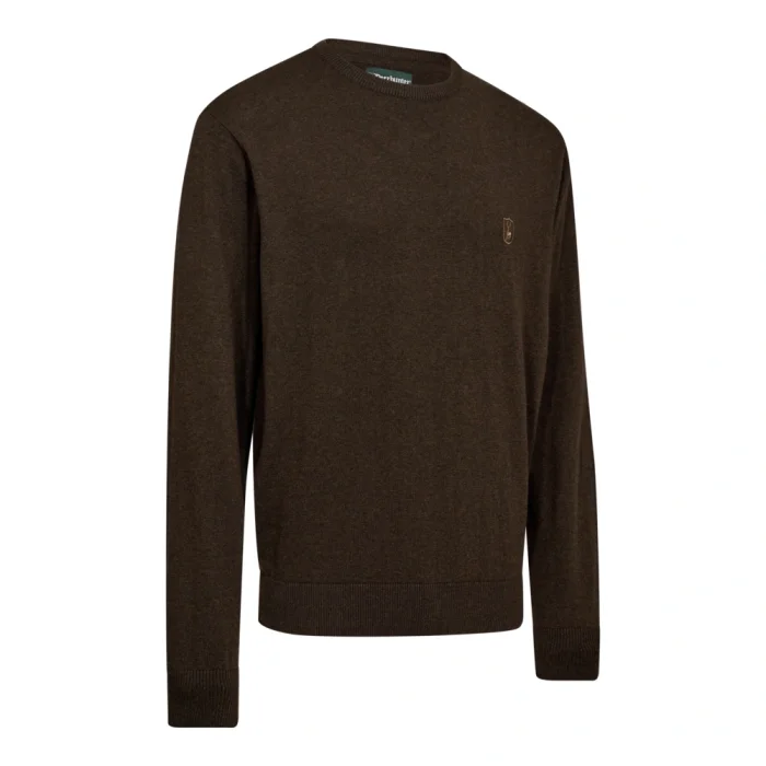 Sweter DEERHUNTER Harrington O-neck Knit - Brown Melange (8117-595)