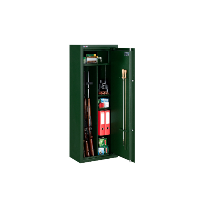 Sejf, szafa Novcan na broń G-3/S1/8-350 Biała, Klasa S1 - zamek elektroniczny Primor, na 8 jednostek broni