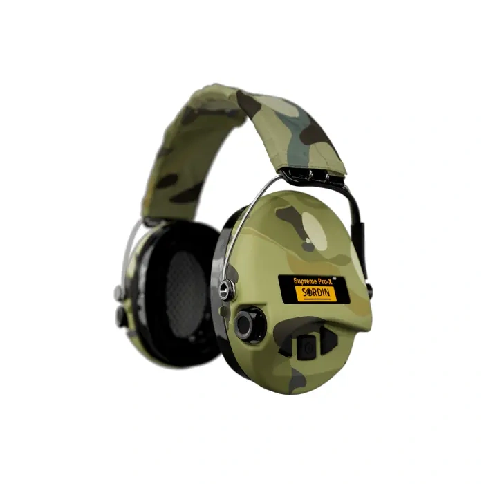 Słuchawki Aktywne Sordin Supreme PRO X LED z opaską Camo, miseczkami Multicam, wkładki żel. - SOR75302-X-08-S