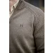 Sweter Harkila Vincent merino half zip - Dark sand (106080206)